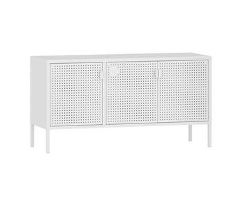 Mueble tv castelli con 3 puertas acero 114x40x60cm - blanco [en.casa]