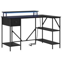 escritorio  mesa de trabajo roble negro 120 x 79 x 865 cm madera de ingenieria