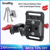 placa de montaje de bateria smallrig mini v con abrazadera en forma de cangrejo para accesorios universales de camara con orificios de rosca de 14-20 2989