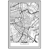 panorama cuadro metacrilato enmarcado mapa de ciudad roma 70x100 cm