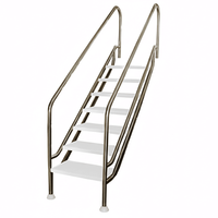 escalera piscina facil acceso land 500mm inox antideslizante flexinox - 5 118-138cm