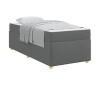 estructura de cama individual para adultos con colchon gris oscuro 80 x 200 cm tela