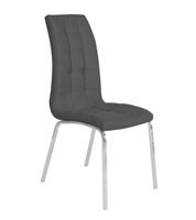 pack 4 sillas tela gris patas metal cromado