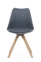 ex-display set of four oscar dark grey faux leather round leg dining chairs