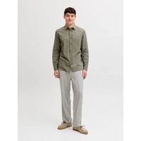 jack  jones camisa manga larga 12289174 summer linen-dusty olive para hombre