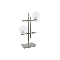 lampara sobremesa metal cristal 38x16x63 2 bolas