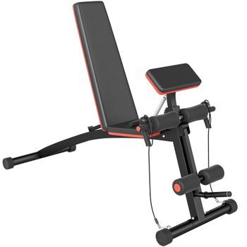 Bicicleta Estática Rolipo Banco De Musculación Plegable Con Respaldo Ajustable De 7 Niveles, Extensión De Piernas Y Soporte De Bíceps Regulable