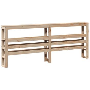 Cabecero，cabecero Cama，panel De Cabecera Con Estantes Madera Maciza De Pino 200 Cm