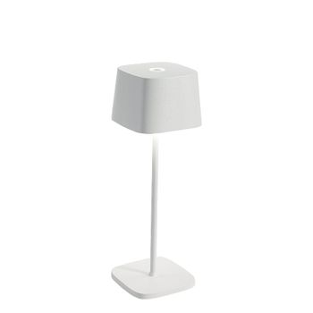 Lámpara de mesa led recargable blanca zafferano regulable 2.2-3k