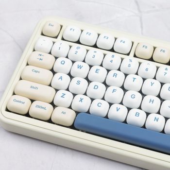 Teclas MOG con diseño de leche de soja, fabricadas con PBT mediante sublimación de tinta, 139 teclas, diseño ergonómico, para juegos, personalizables, accesorios adorables para teclados mecánicos, un