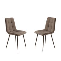 juego de 4 sillas de tela marron cm 45x53 88h