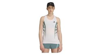 Camiseta adidas performance adizero archive  blanco verde  mujer