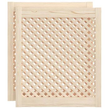 Puertas De Armario Entramado 2 Uds Madera Pino 59,5x69 Cm Vidaxl
