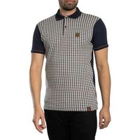 trojan polo polo con panel de pata de gallo para hombre