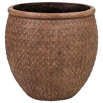Macetero De Fibra De Vidrio Marrón Rojizo 33x33x33cm