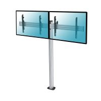 kimex soporte de suelo atornillable para 2 tv 50-55 altura 175cm vesa 600x400 max 50kg