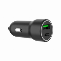 cargador rapido para coche gembird con 2 puertos usb tipo c pd 20 w negro