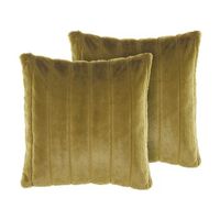 conjunto de 2 cojines de poliester verde 45 x 45 cm cremallera relieve sala de estar dormitorio pumila