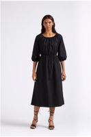 vestido largo con mangas anchas black