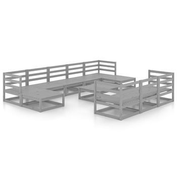 Muebles De Jardín 11 Piezas Madera De Pino Maciza Vidaxl