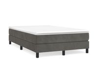 cama box spring con colchon terciopelo gris oscuro 120x200 cm