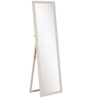 homcom espejo de cuerpo entero 160 x 50 cm versatil diseno rectangular con marco blanco