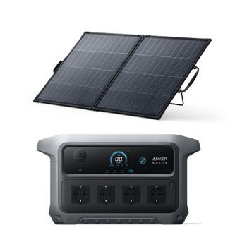 Kit Estación De Energía Anker Solix C2000 Gen 2 + Panel Solar Bifacial 200 W, 2048 Wh