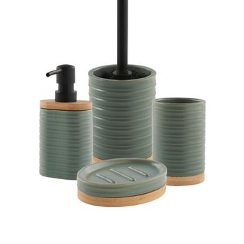 Juego de baño de 4 piezas de cerámica acanalada