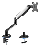 aisens soporte de mesa rgb gaming contrapeso giratorio e inclinable para monitor tv 9kg 3 pivotes 1 brazo de 17 32 negro blanco