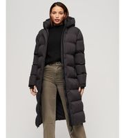 superdry para mujer w5011738a abrigo acolchado largo negro xs casual poliester reciclado