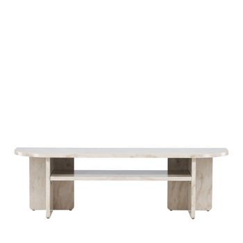 Mueble de tv efecto mármol l140cm - beige
