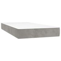 colchon de muelles ensacados firmeza media terciopelo gris claro 100x210x20cm vidaxl