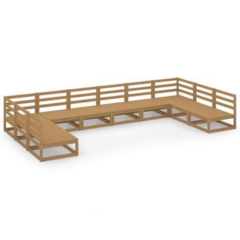 Muebles De Jardín 10 Pzas Y Cojines Madera Maciza De Pino Vidaxl