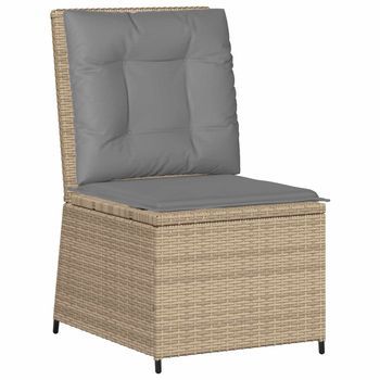 Sofá De Jardín Con Cojín Beige Y Gris Ratán Sintético Vidaxl