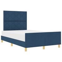 cama matrimonial  cama para adulto  estructura de cama con cabecera azul 120 x 200 cm tela