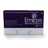 emla cream 5 5g with 2 dressings