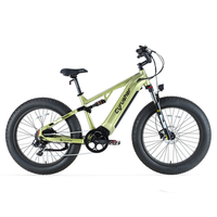 bicicleta electrica de ruedas anchas cyrusher rover 52 v 156 ah suspension completa verde