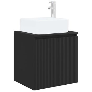 Vanidad Con Lavabo De Pared Negro 53 X 35 X 63 Cm Vidaxl