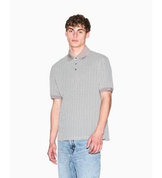 A|X Armani Exchange para hombre. XM002015AF10366F0143 Polo Cream allover gris (S), Casual, Algodón, Manga corta