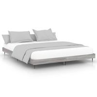cama matrimonial  cama para adultos  estructura de cama madera contrachapada gris sonoma 140x200 cm