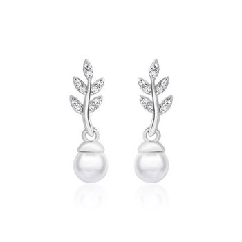 Pendientes de plata 925 con perlas y circonitas