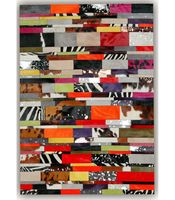 alfombra piel patchwork multy stripes