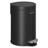cubo de basura de bano de 3 l con cierre suave de acero negro