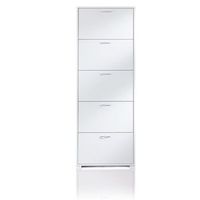 zapatero ahorrador de espacio individual 5 puertas blanco