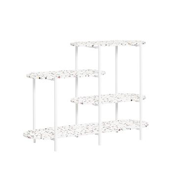 Mesa de entrada recibidor en 4 niveles blanco