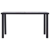 mesa de comedor - mesa de cocina de mdf negro y gris hormigon 140x70x75 cm