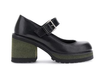 zapatos de salón de piel con hebilla black