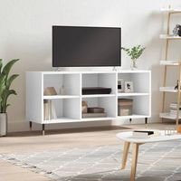 mueble tv  mueble de salon  armario tv madera de ingenieria blanco 1035x30x50 cm cfw777728