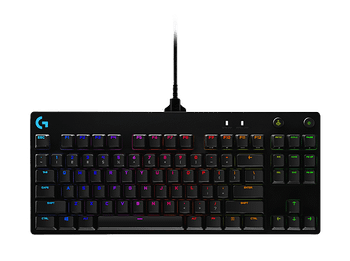 Teclado gaming - Logitech G PRO, Con Cable, Retroiluminación, 12 teclas programables, USB, Negro