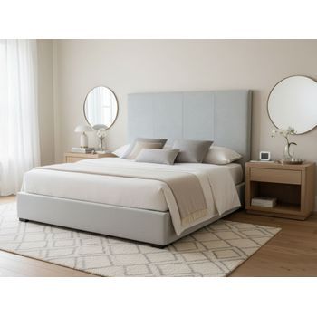 Cabecero Tapizado En Tela Columnas 200x120x 6 Cm Grosor Ikon Sleep Agua Marina